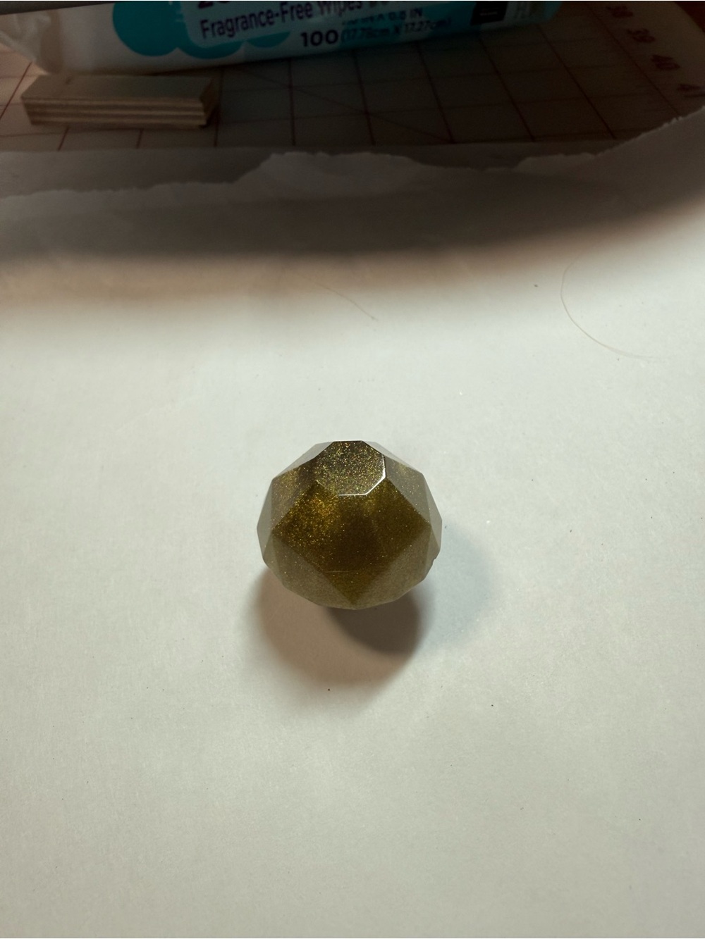 Faceted Metallic Bronze Drawer Knob or pull